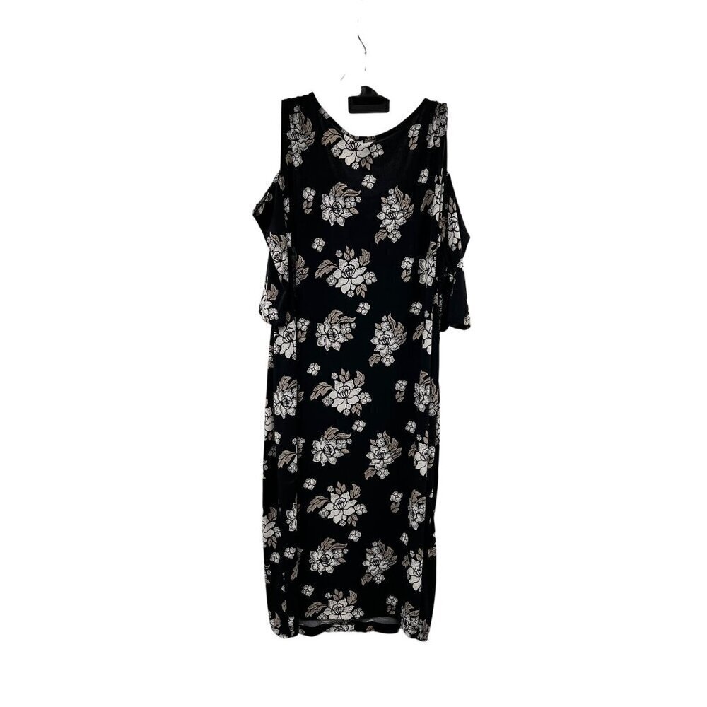 Chico's Women's Cold Shoulder Short Sleeve Floral Shift Dress Size Large - Picture 7 of 9
